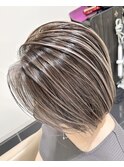 レイヤーボブミルクティー髪質改善バレイヤージュ