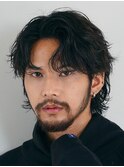 メンズシースルーマッシュニュアンスパーマシャドウパーマテテ風