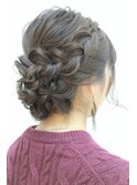 結婚式に三つ編みで魅せるヘアセット