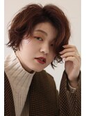 大人可愛い20代30代40代似合わせカットイメチェンレッドブラウン