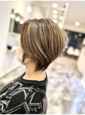 大人可愛いショート×ハイライト