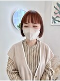 【iru /谷町/上本町】切りっぱなしミニボブ/オレンジカラー