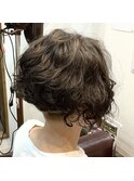 目下がりボブメンズパーマ