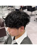 シャドウパーマ刈り上げマッシュツーブロック