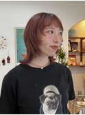 ダブルカラーピンクベージュベージュカラーケアブリーチレイヤー
