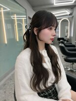 ボタン ハカタ(VOTAN hakata)&nbsp;博多韓国ヘア/顔周りカット/暗めカラー/ロングヘア/ぱっつん前髪