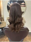 グレージュ切りっぱなしボブ前髪ありミニボブミルクティベージュ