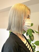 サンクマーケット 渋谷(cinq MARKET) 渋谷ブリーチカラータッセルボブ顔周りレイヤー切りっぱなしボブ