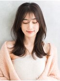 2wayバング　韓国ヘア　レイヤーカット　くびれヘア