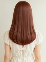 ミロアヴィタ 平尾(miroa vita)&nbsp;チェリーブラウン 艶髪 ハイトーン ブリーチ ストレート 透明感