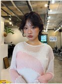 ショートボブ/ミニボブ/ニュアンスパーマ/顔周りカット/20代30代