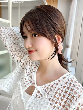 アフロート エル 錦糸町(AFLOAT L) 結んでもかわいいくびれセミロング × ミルクティーベージュ