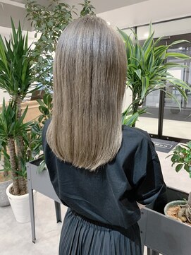 ナンバー(number+) 透明感抜群♪20代30代ダブルカラーブリーチオリーブグレージュ