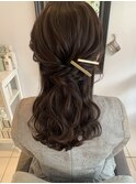 結婚式　ハーフアップ　二次会　花嫁　お姫様　愛され　上品