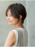 大人かわいい小顔ショートボブ/似合わせカット/くすみベージュ