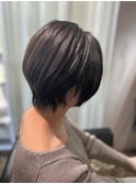 30代40代50代透明感カラーダークグレージュ白髪染め小顔ショート