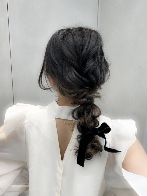 結婚式ヘアセットお呼ばれヘアパーティーヘア【aya.chisato】