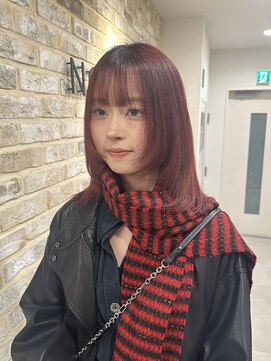 ノブレス ノアール(NOBLESSE NOIR) レイヤーカット/ボルドーカラー