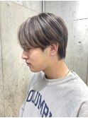 韓国風メンズミルクティーベージュダブルカラーハイトーンカラー