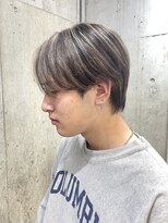 韓国風メンズミルクティーベージュダブルカラーハイトーンカラー