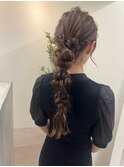 編み下ろしアレンジ ヘアアレンジ 二次会セット 結婚式セット