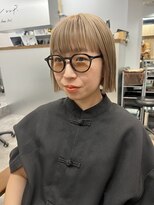 ヌープヘアーアイス(NUUP.hair ici)&nbsp;透明感抜群♪ダブルカラーブリーチミルクティーベージュ