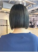 オリーブカラー秋色透明感カラーボブルフワンレン_ba534371