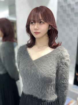 ジーナ 名駅(XENA.) 《karen》レッド/ワインレッド/ボルドー/ピンク/レイヤーカット