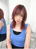 ▽□□▽ウルフカット×デザインカラー