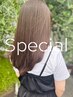 カット＋ブリーチなしダブルカラー＋トリートメント　￥15900