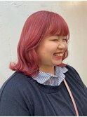 本厚木☆くびれボブダブルカラーピンクカラー前髪カットブリーチ