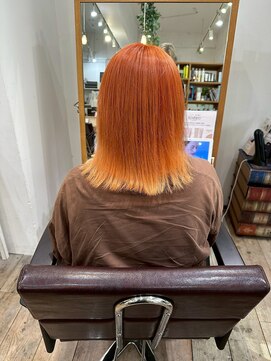 プシュケ(PSYCHE) 小顔大人可愛いワンカラーアプリコットヘイリーボブ20代30代40代