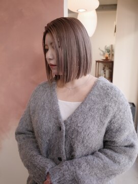 【ボブカット/阿部達哉】ブリーチカラー/ベージュカラー