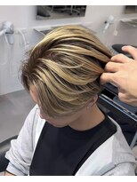 ステラ(STELLA) メンズ/バレイヤージュ/センターパート/ブリーチ&ダブルカラー