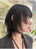 ウルフボブ姫カット顔まわりレイヤー顔まわりカット