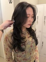 ノラギンザユー(NORA GINZA/U) ロングレイヤーカット顔まわりカット透明感カラーグレージュ