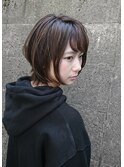 【王道ショートボブ×さりげなくハイライト】