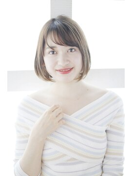 ゴッドハンド 横浜店 長め流しバングのアゴラインボブ◎30代40代50代60代
