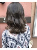 アッシュグレー_マロンベージュ Aラインボブ かきあげ