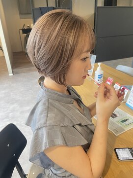 ナンバー(number+) 透明感抜群♪ダブルカラーブリーチミルクティーベージュ