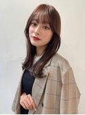 韓国風　くびれミディアム　エギョモリ　モカブラウン　美髪