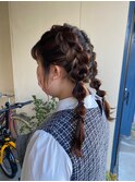 ヘアセット◯編み込みツインアレンジ