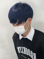 韓国風/ストレートマッシュ/ブルー