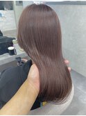 ブリーチなし　ピンクブラウン