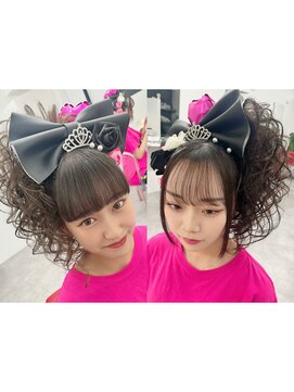 盛り髪/スジ盛り/チラシサイドアップ/双子ヘア/体育祭