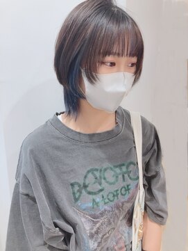 モリオフロムロンドン 松戸店(Morio from London) 【松戸 岩口】ブルーインナーカラーウルフショート