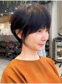 黒髪ミセスショート/髪質改善/前髪カット/阪急豊中