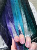 【派手髪】violet×turquoise【インナーカラー】