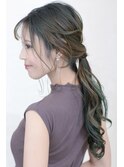 30代40代大人可愛いインナーカラー小顔レイヤーカットヘアセット