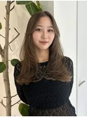 レイヤーカットウルフワンホンヘア韓国ヘア艶カラー
